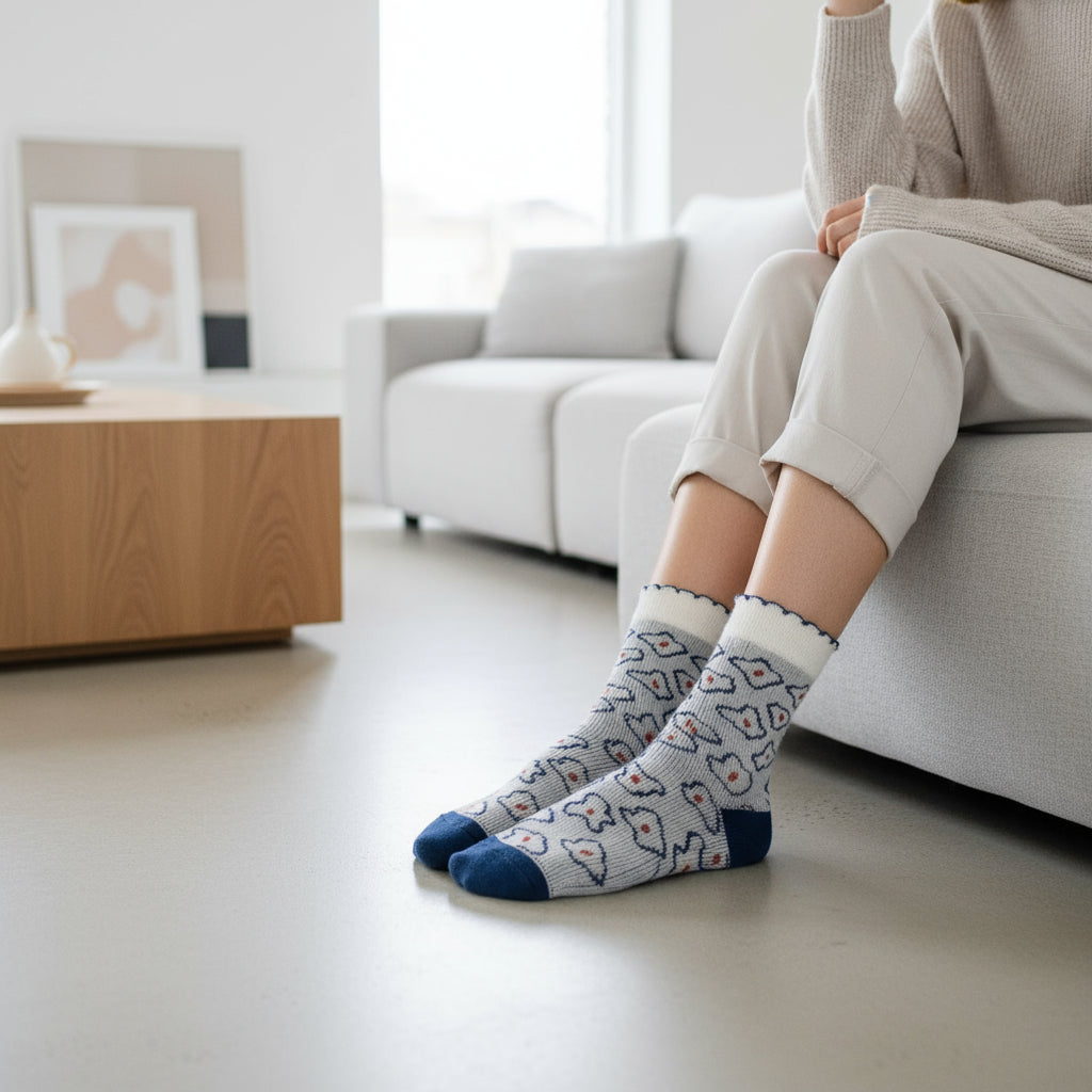 Art Print Flower Seamless Socks