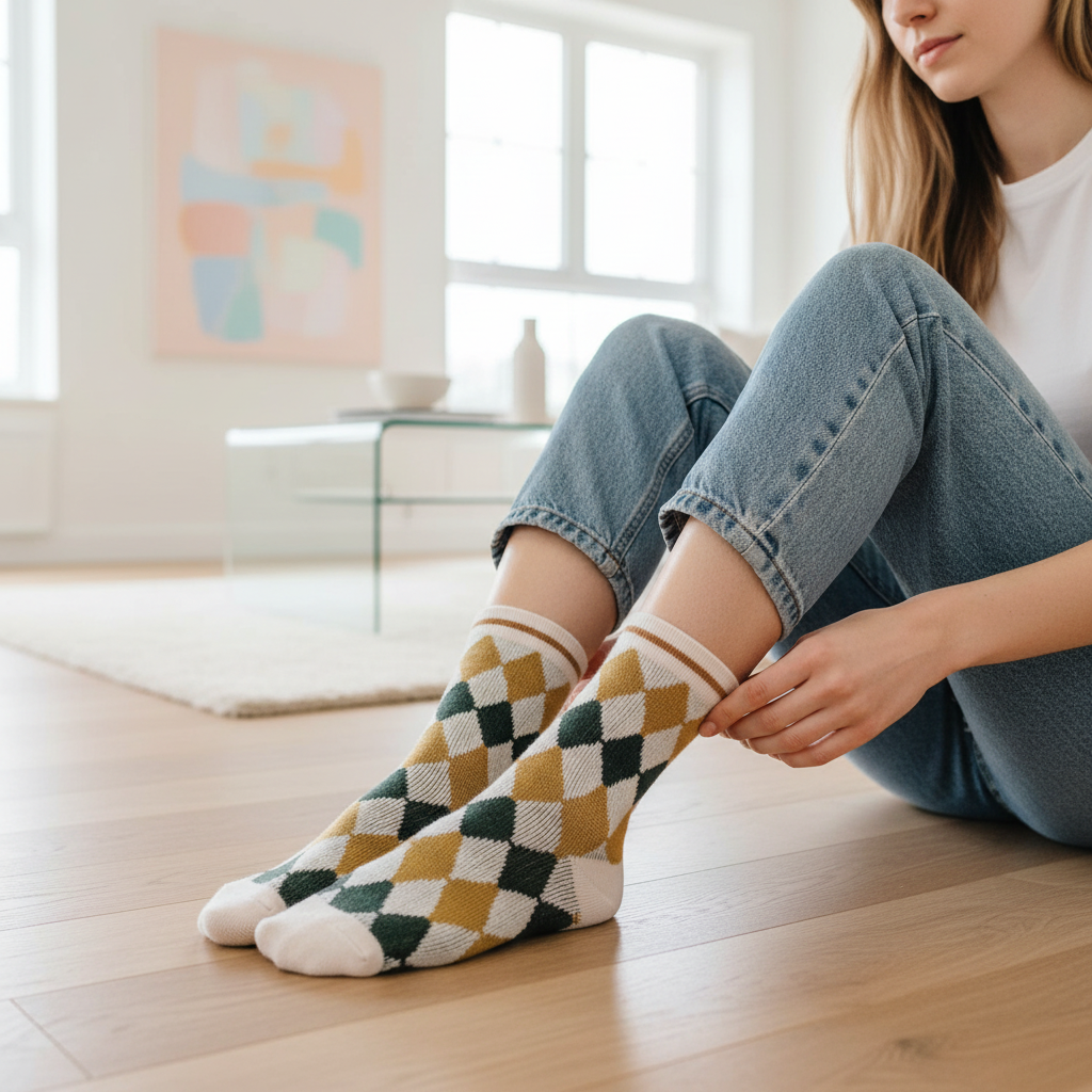 Argyle Diamond Pattern Seamless Socks
