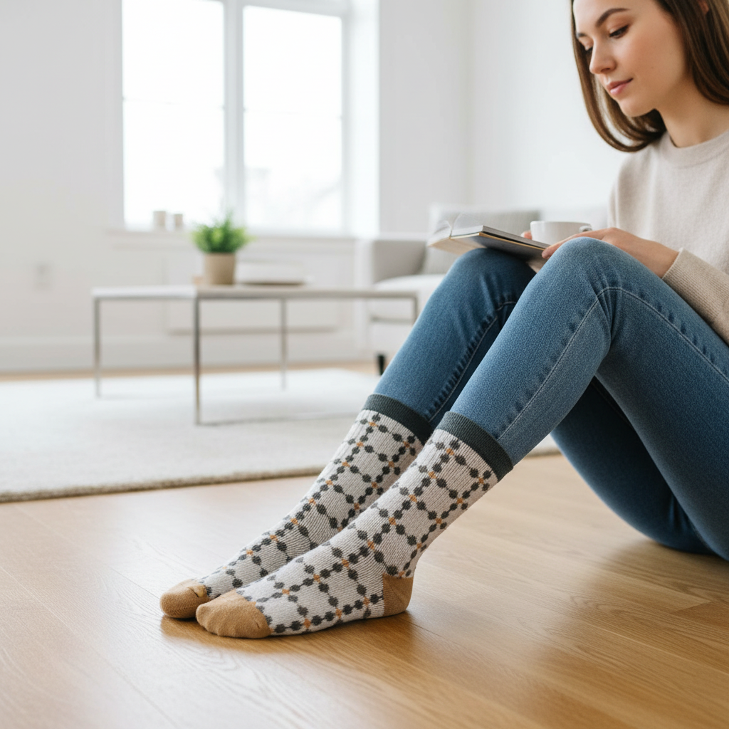 Squares & Dots Pattern Socks