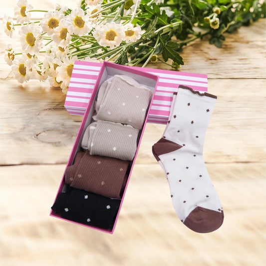 Cotton Blend Crew Socks Set - Women's Soft Comfort Socks comes with a gift bag