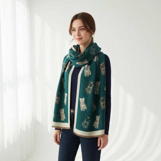 Cat Print Scarf Soft Warm Pashmina Style Wrap Comes with a gift bag