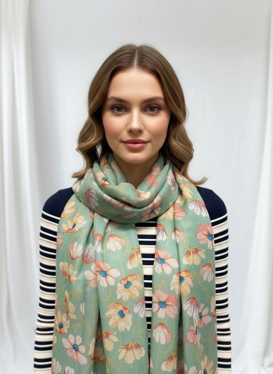 Daisy Print Scarf Comes with a gift bag