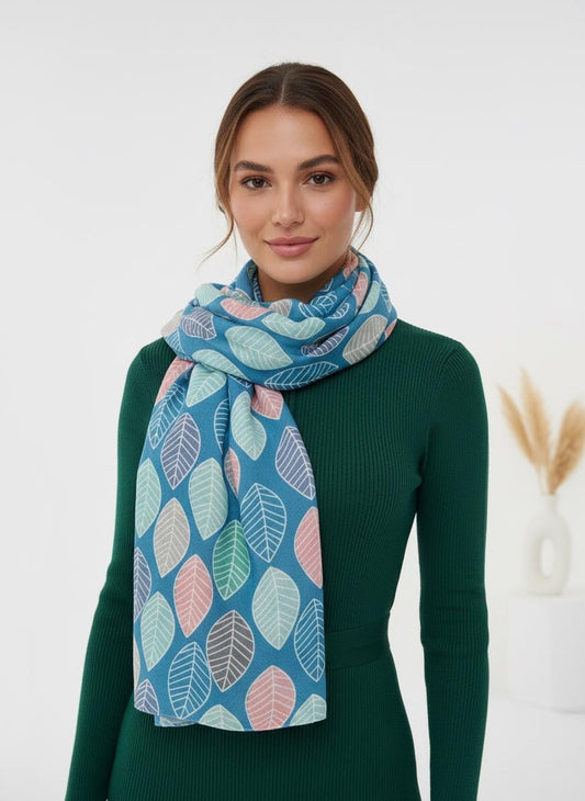 Stylish leaf print scarf Tree Leaf Leaves Print Fashion Scarf Wrap Tropical leaf scarf Comes with a gift bag