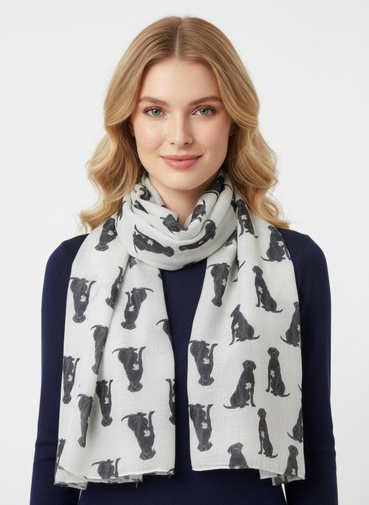 Cane Corso Dog Print Scarf: Lightweight Cotton Blend Comes with a gift bag