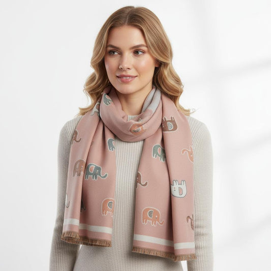 Elephant Scarf Warm Pashmina Wrap Gift for Her Comes with a gift bag