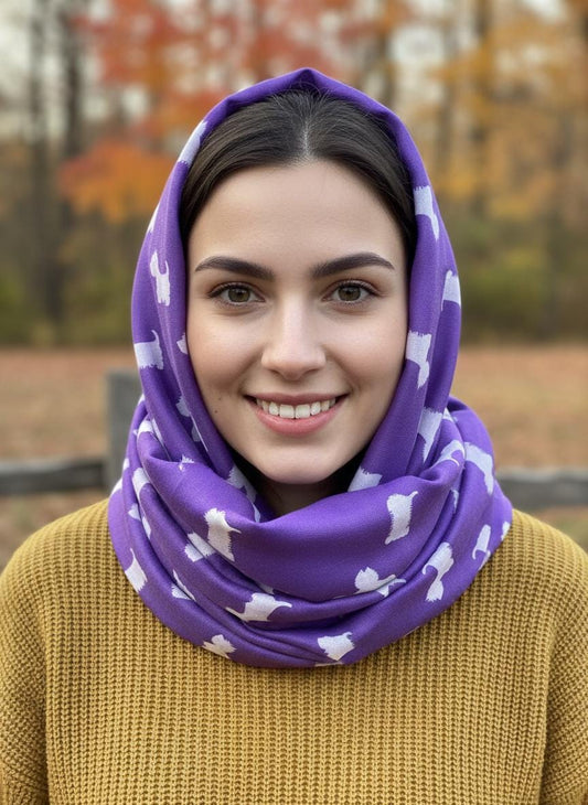 Westie Dog Infinity Scarf: Lightweight Cotton Blend Snood