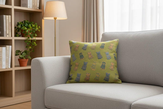 Cat Print Cushion Cover – Decorative Throw Pillow with Inner