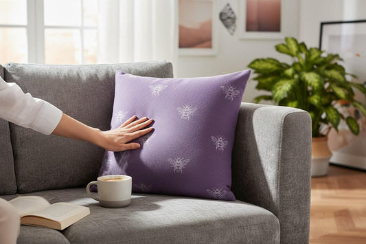 Bee Print Cushion with Inner – Decorative Throw Pillow
