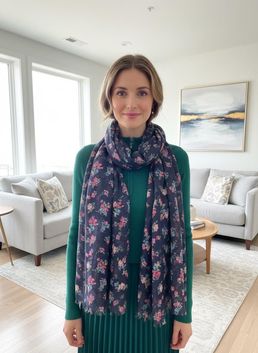 Little Daisy Lightweight Print Scarf Comes with a gift bag