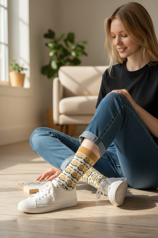 Daisy Flower Pattern Socks