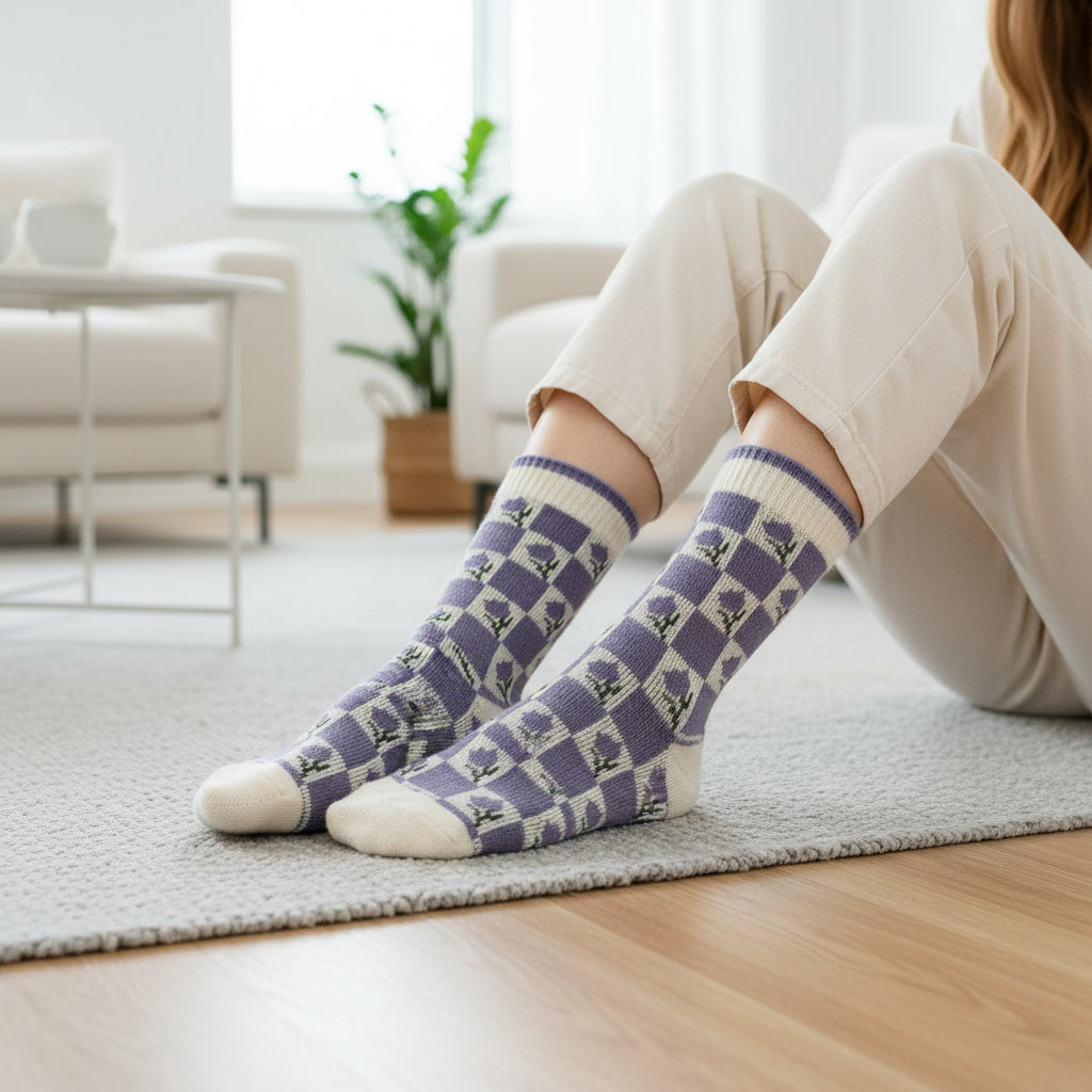 Flower With Pattern Socks