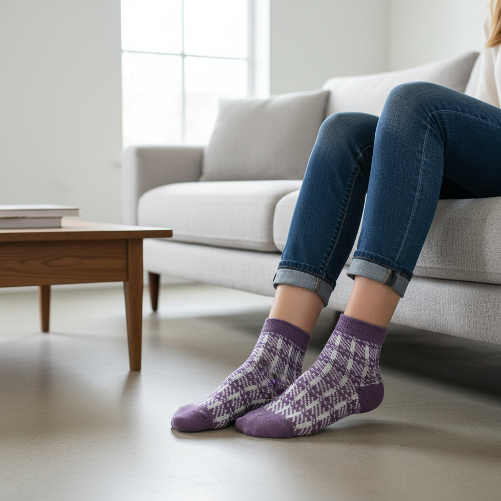 Checkered Lines Pattern Seamless Socks