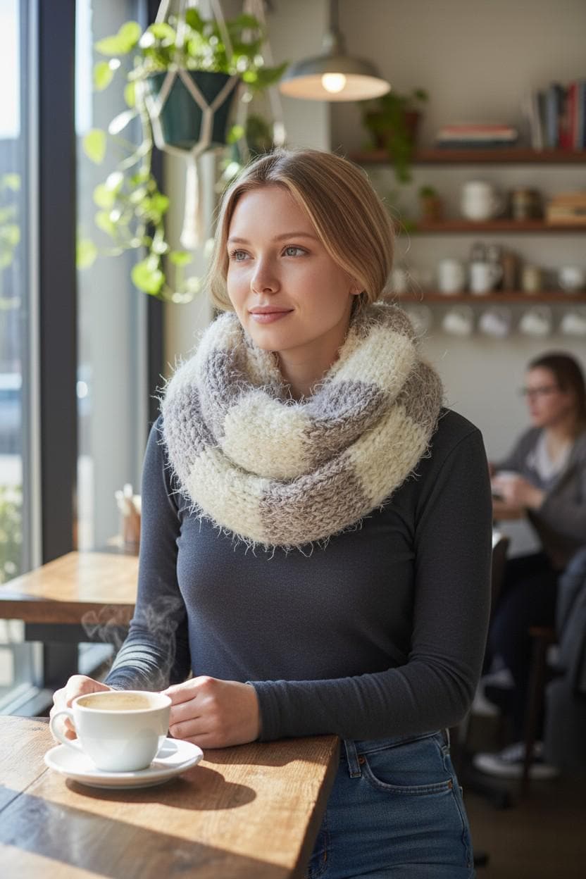 Knitted Infinity Scarf Snood For Winter Includes a free gift wrap Comes with a gift bag