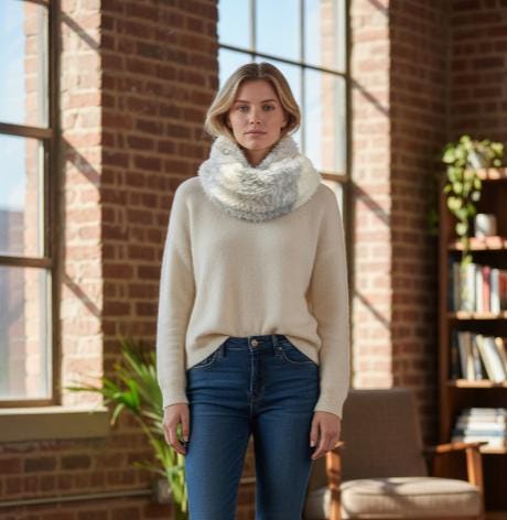 Knitted Infinity Scarf Snood For Winter Includes a free gift wrap Comes with a gift bag