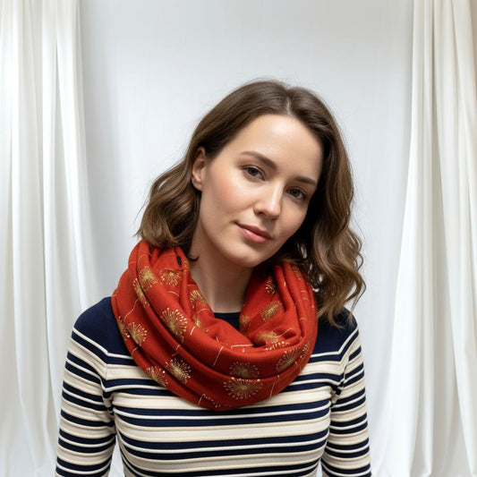 Lightweight Glitter Foil Dandelion Snood Infinity Scarf Comes with a gift bag