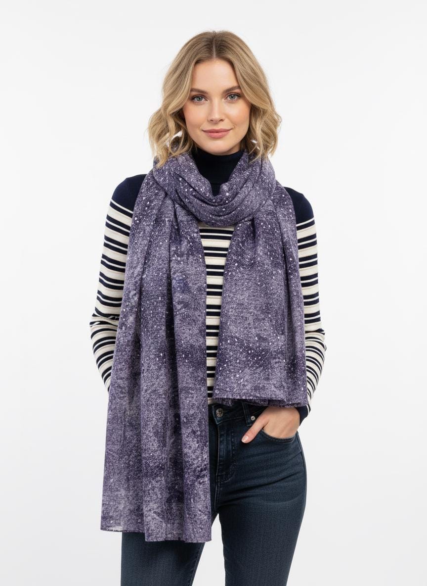 Glitter Gradient Scarf With Foil Metallic Lightweight Print Scarf Wrap Gifts for Her, Mothers Day Gifts Comes with a gift bag