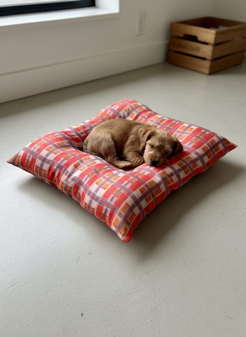 Handmade Double-Sided Pet Bed for Small Dogs & Cats – Soft Polyester Cushion with 100% Virgin Hollow fiber Filling