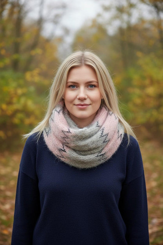 Knitted Zigzag Snood Infinity Scarf For Winter Comes with a gift bag presentation