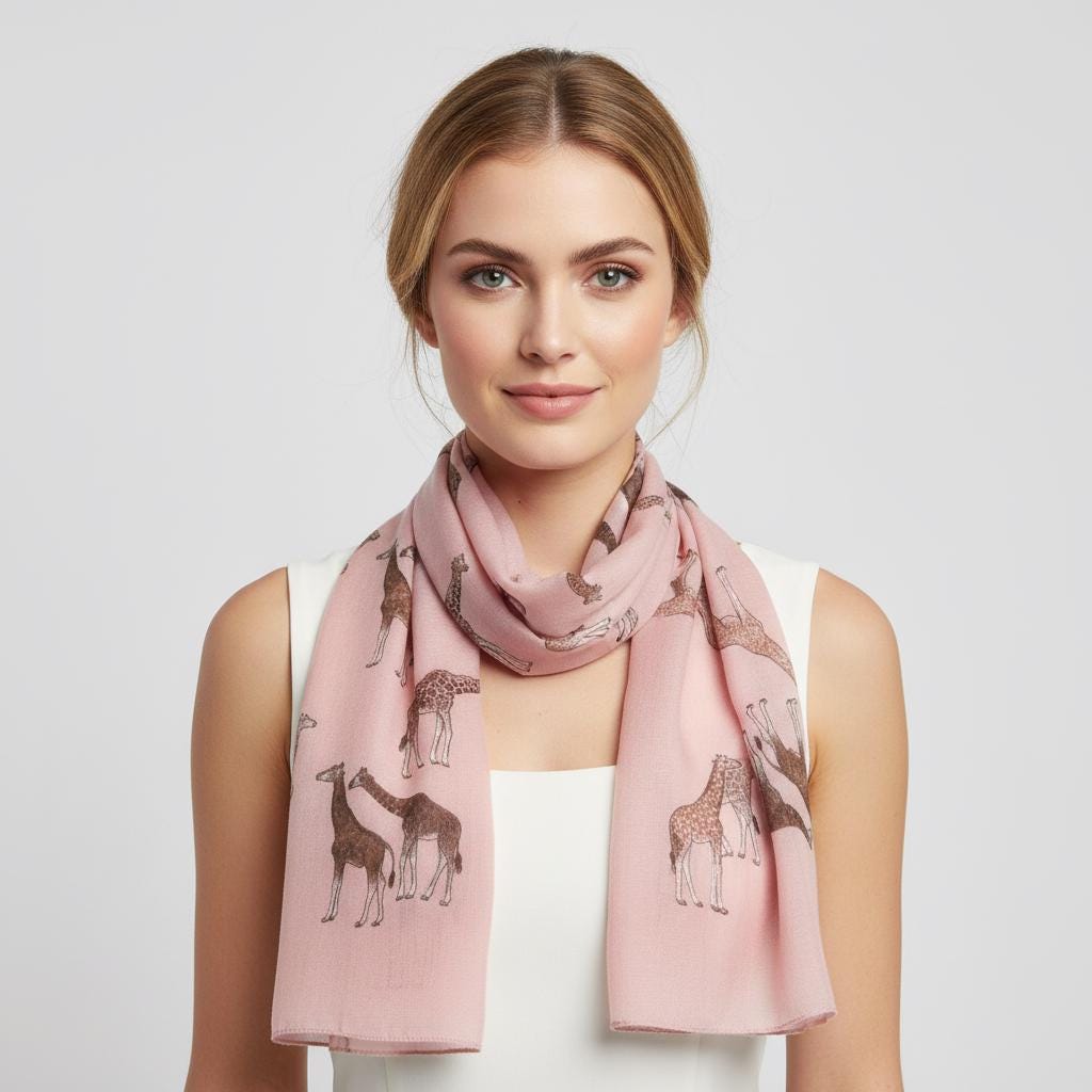 Giraffe Print Scarf: All Seasons Shawl Wrap Comes with a gift bag