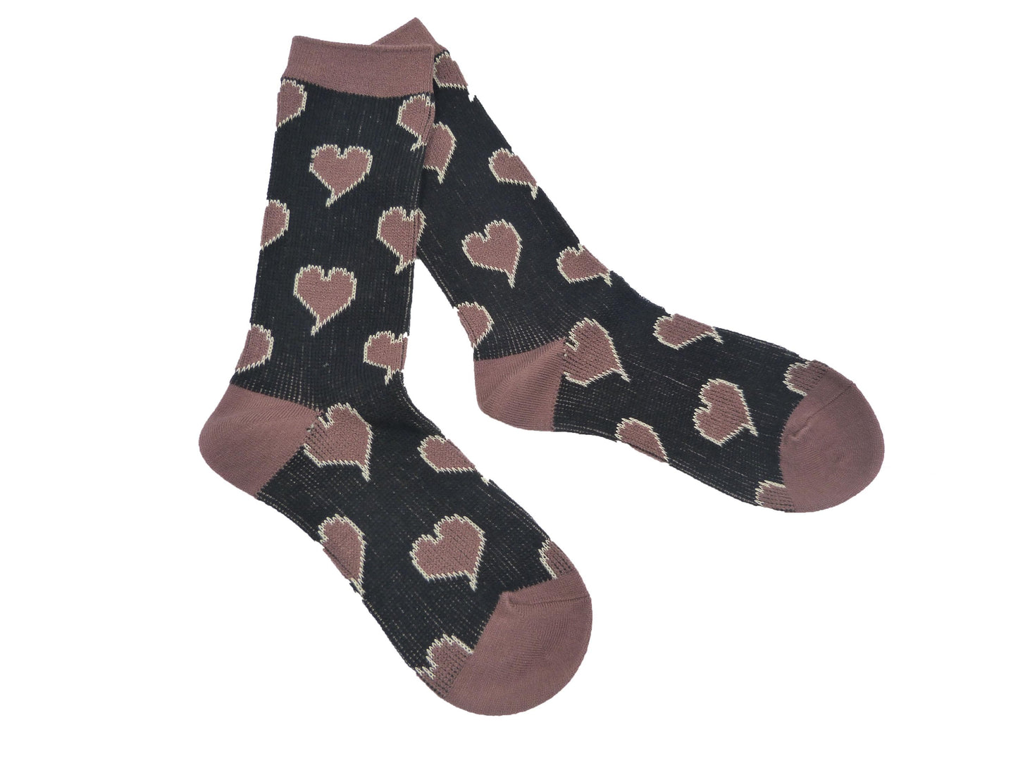 Ladies Seamless Soft Comfort Set of 5 Love Heart Pattern Crew Socks Premium Quality Gift for Her comes with a gift bag