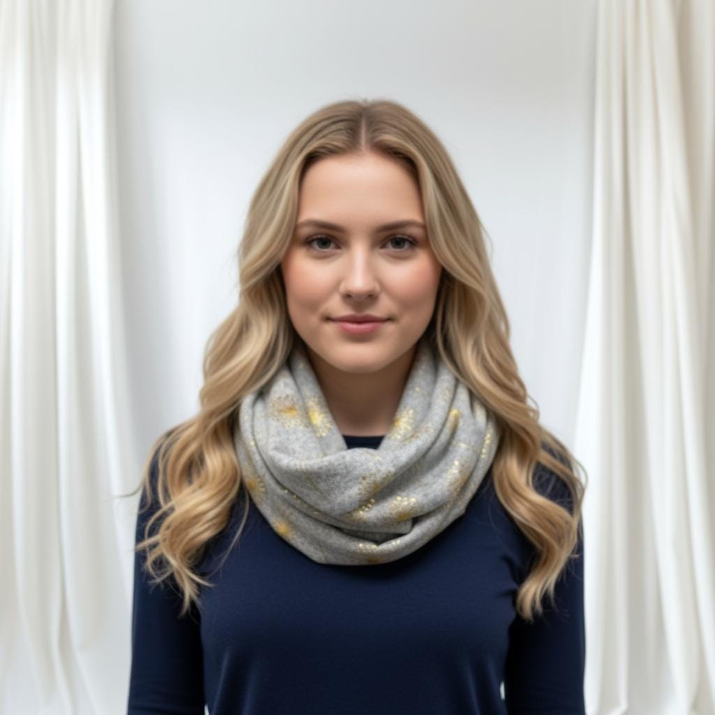 Lightweight Glitter Foil Dandelion Snood Infinity Scarf Comes with a gift bag