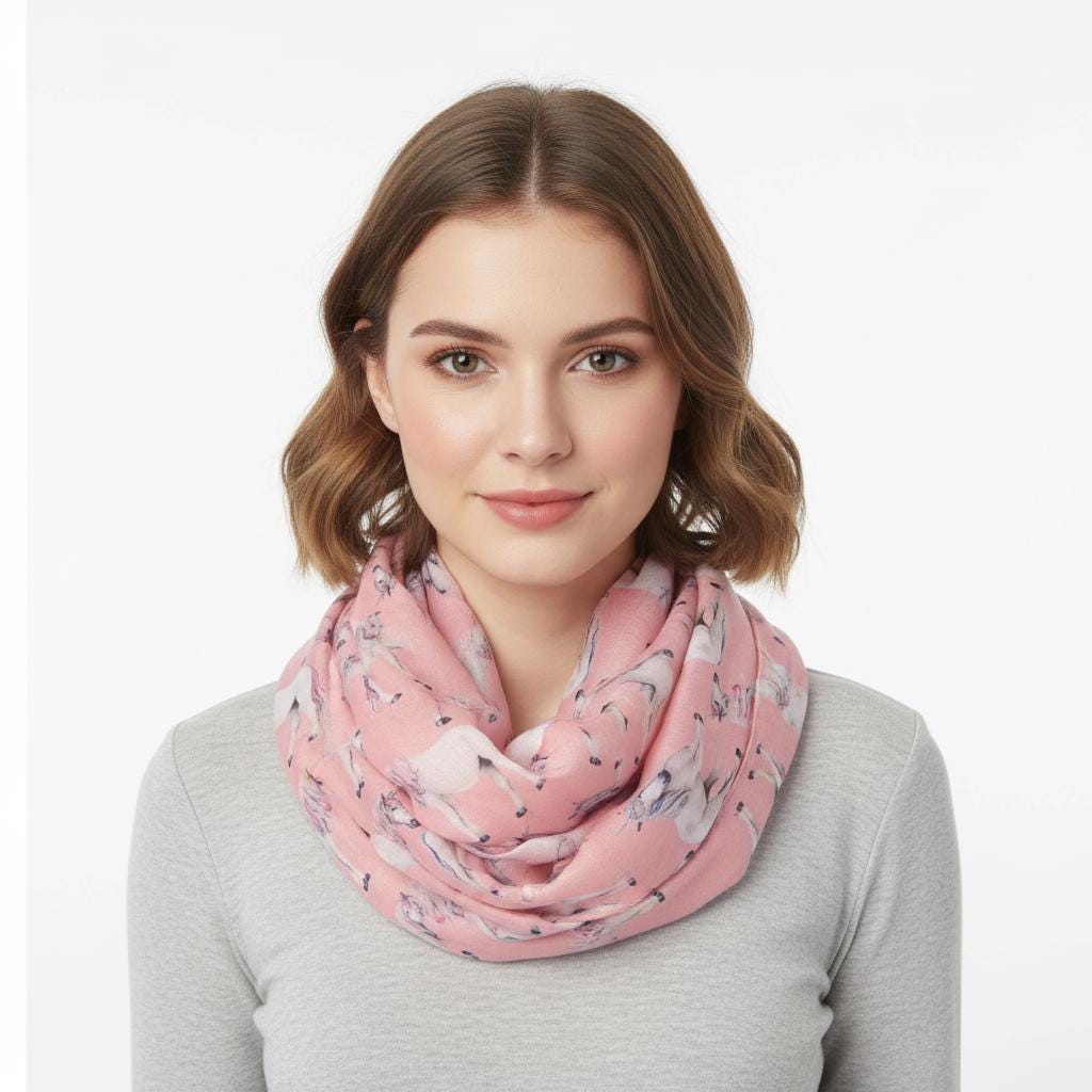 Lightweight Unicorn Print Snood Infinity Scarf Comes with a gift bag