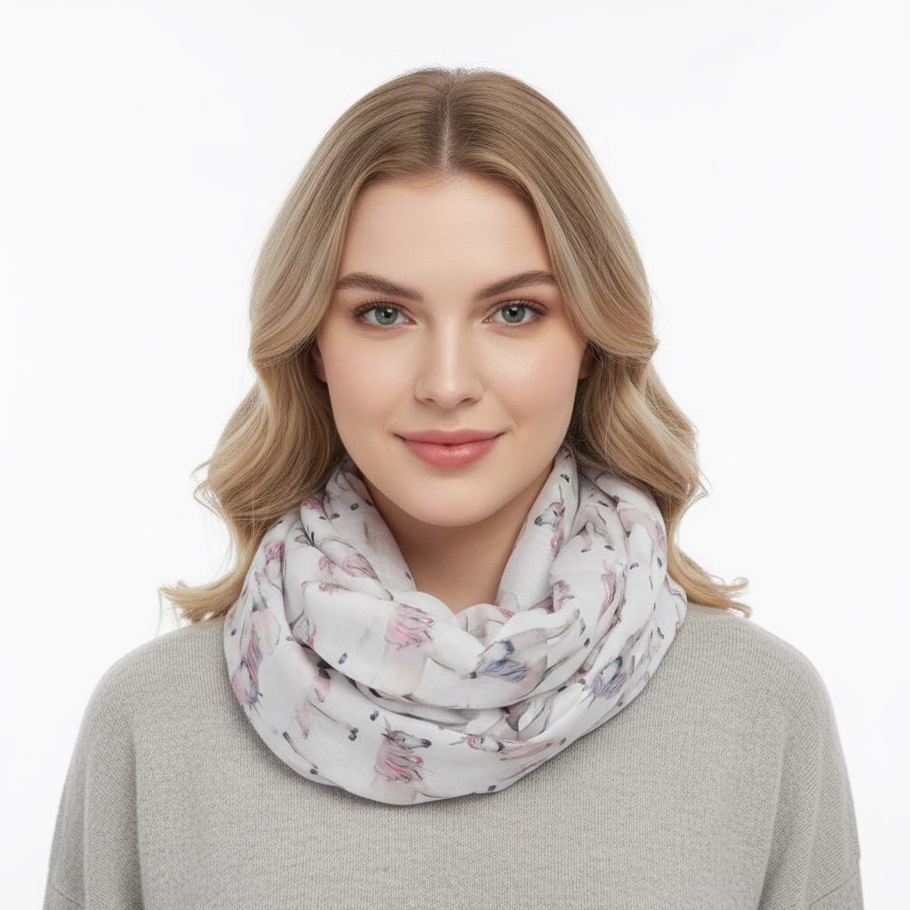 Lightweight Unicorn Print Snood Infinity Scarf Comes with a gift bag
