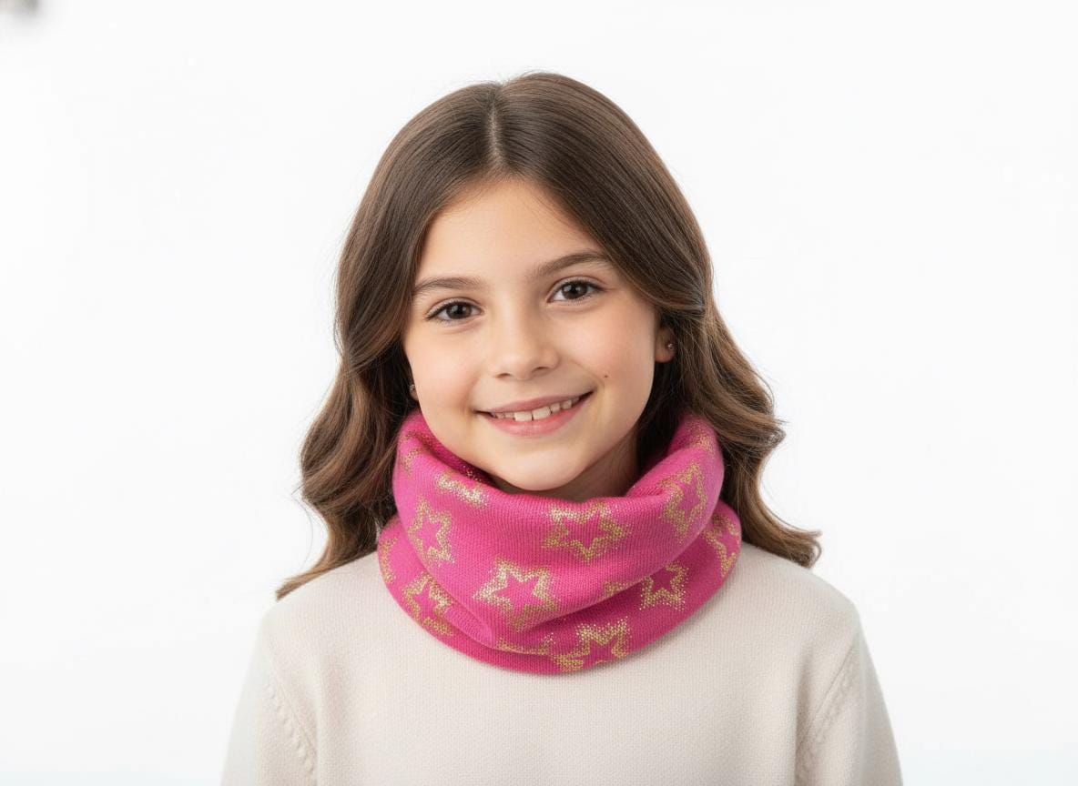 Glitter Stars Print Snood for kids Comes with a gift bag