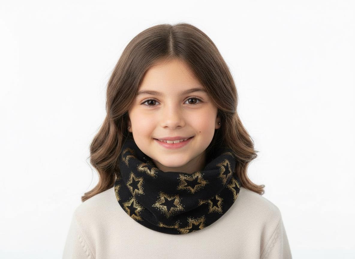 Glitter Stars Print Snood for kids Comes with a gift bag