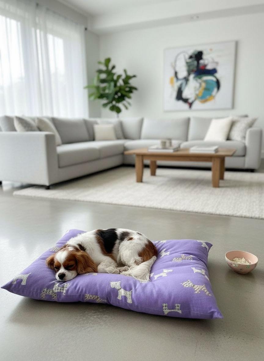 Handmade Double-Sided Pet Bed For Dogs Cats– Very Soft Polyester Cushion with 100% Virgin Hollow fiber Filling
