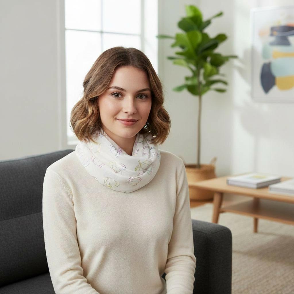 Lightweight Glitter Pumpkin Snood Infinity Scarf Comes with a gift bag