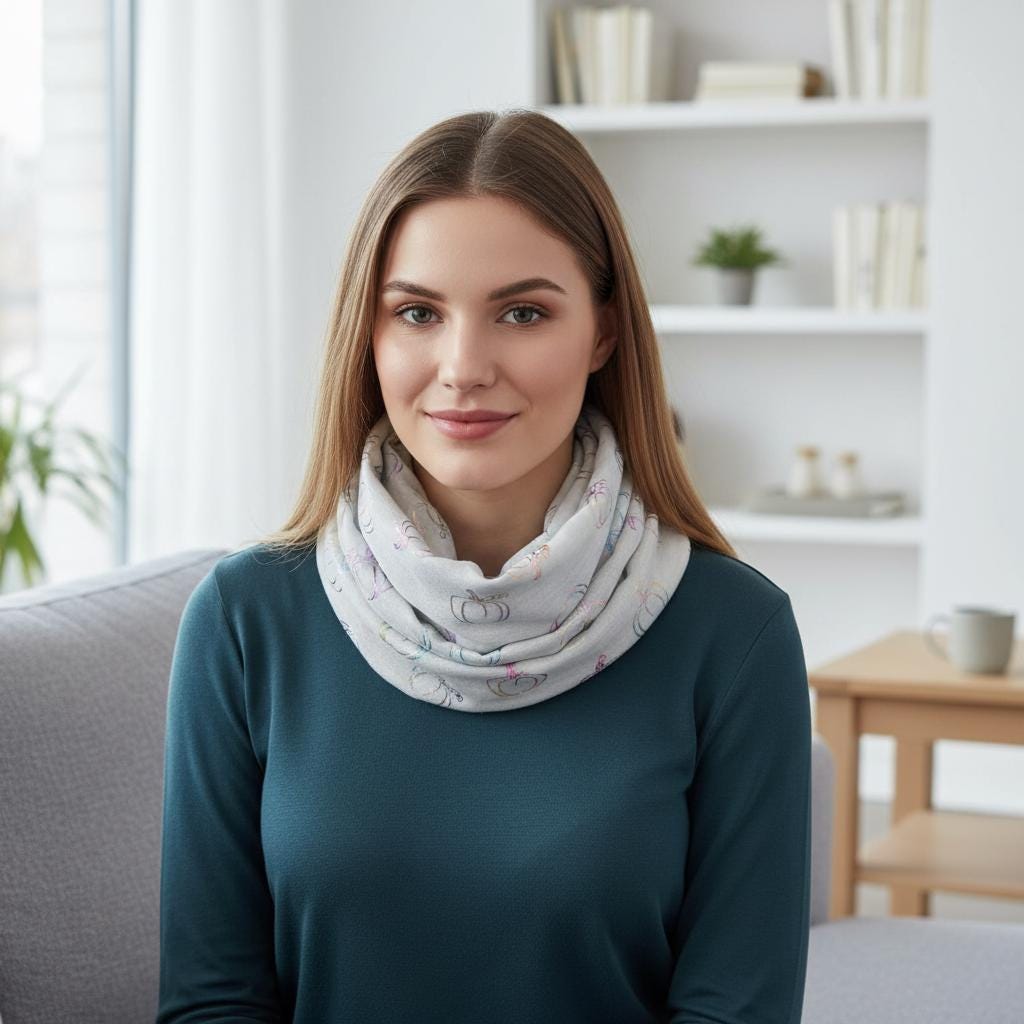 Lightweight Glitter Pumpkin Snood Infinity Scarf Comes with a gift bag