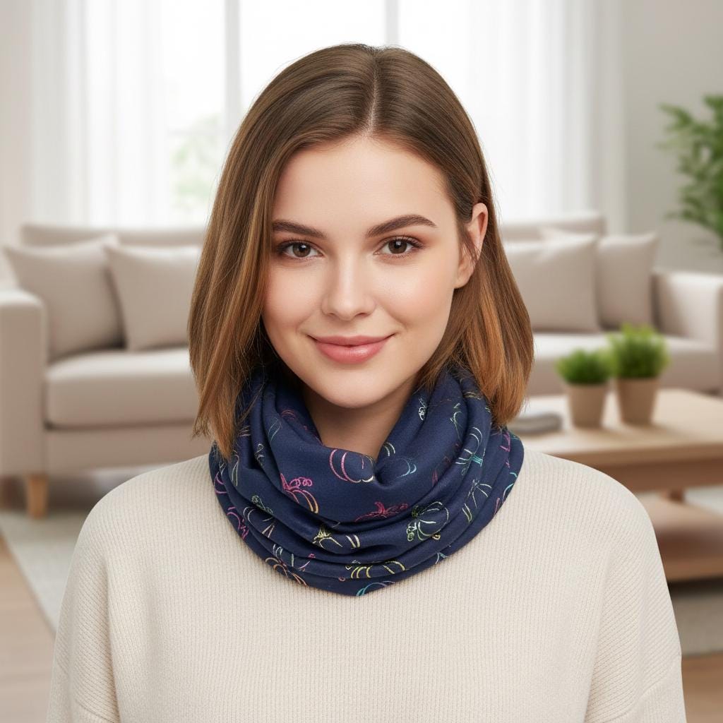 Lightweight Glitter Pumpkin Snood Infinity Scarf Comes with a gift bag