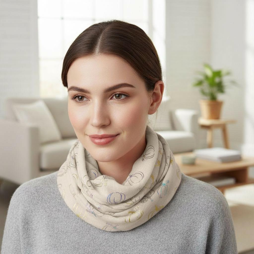 Lightweight Glitter Pumpkin Snood Infinity Scarf Comes with a gift bag
