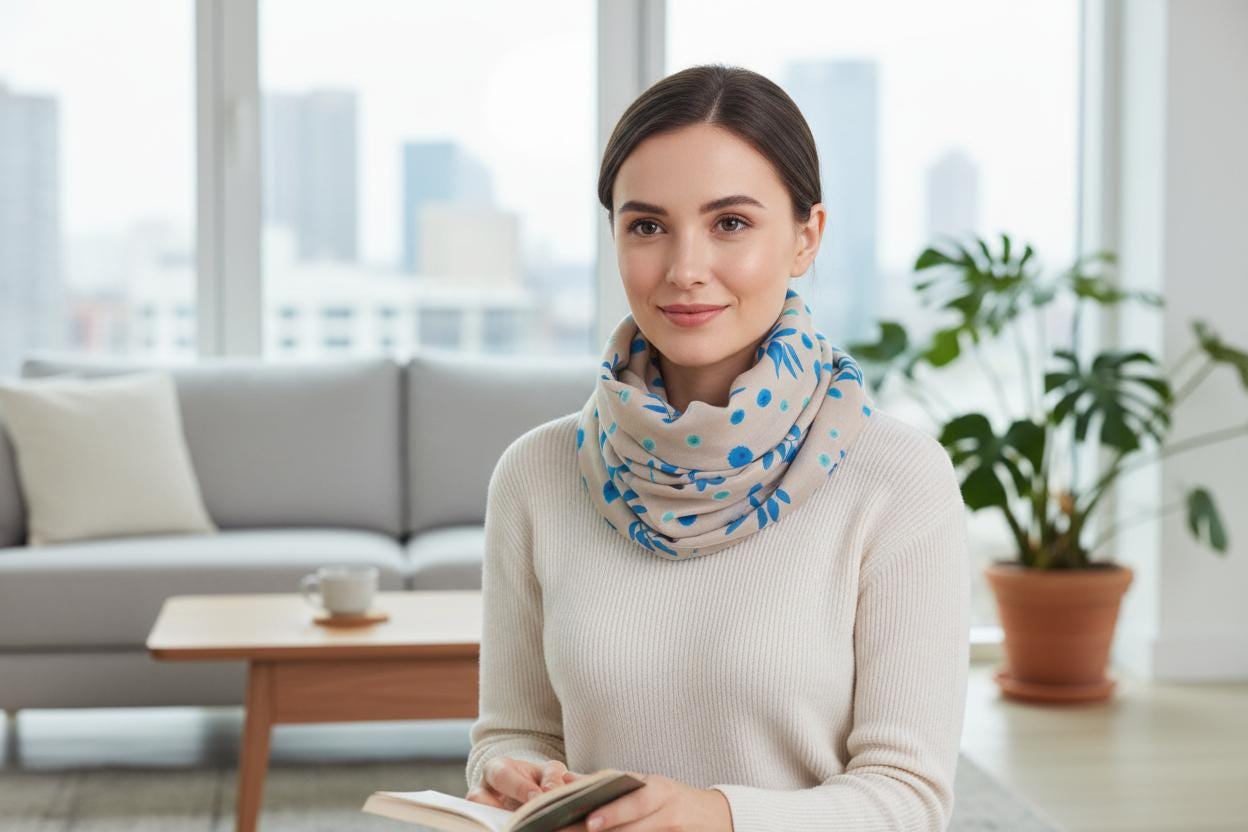 Lightweight Green Leaf Leaves Print Snood Infinity Scarf Comes with a gift bag