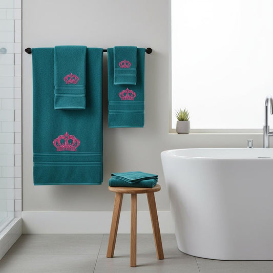 Personalized Embroidered Cotton Towel Set, Custom Initial Gift