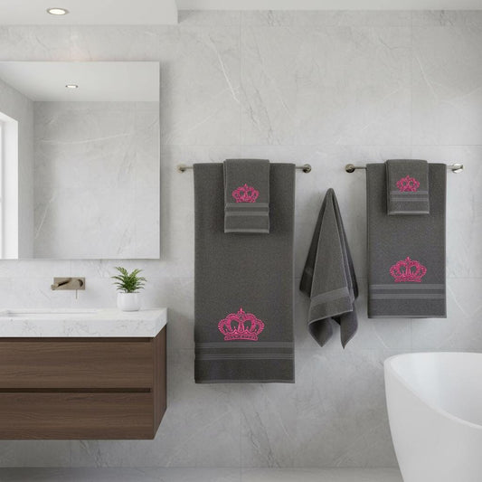 Personalized Embroidered Cotton Towel Set, Custom Initial Gift