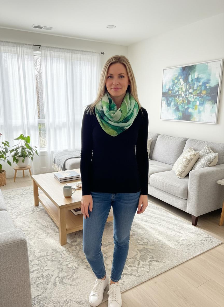Lightweight Glitter Gradient Colour Very Soft Snood Infinity Scarf Comes with a gift bag