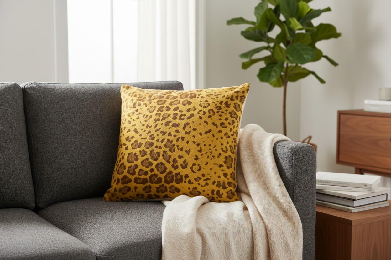 Animal Leopard Print Cushion Cover with Inner – Decorative Throw Pillow
