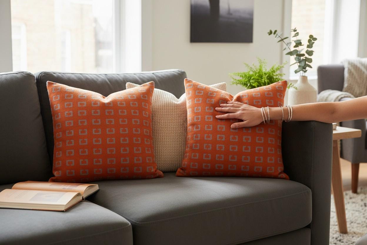 Cashmere Feel Cushion Cover with Inner – Decorative Throw Pillow