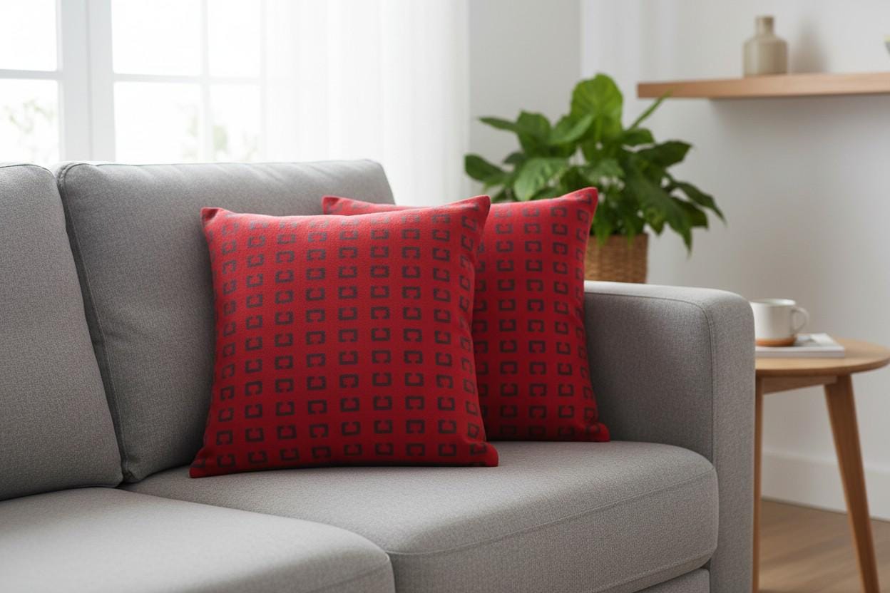 Cashmere Feel Cushion Cover with Inner – Decorative Throw Pillow