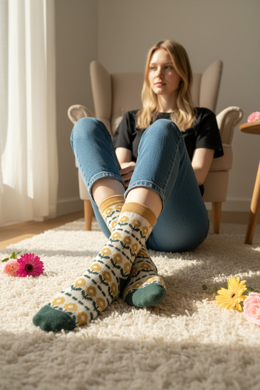 Daisy Flower Pattern Socks