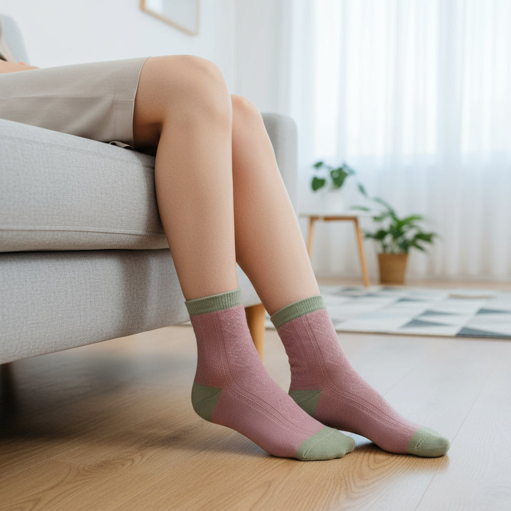Aran Pattern Plain Seamless Socks