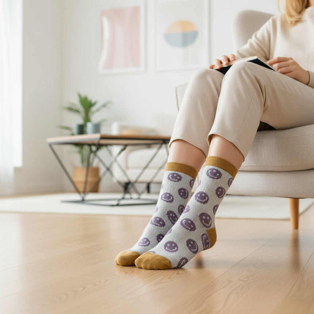 Cute Smile Face Pattern Socks