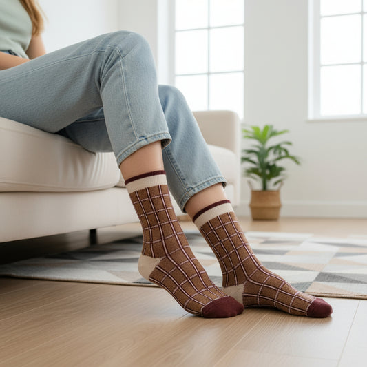 Square grid Pattern  Seamless Socks