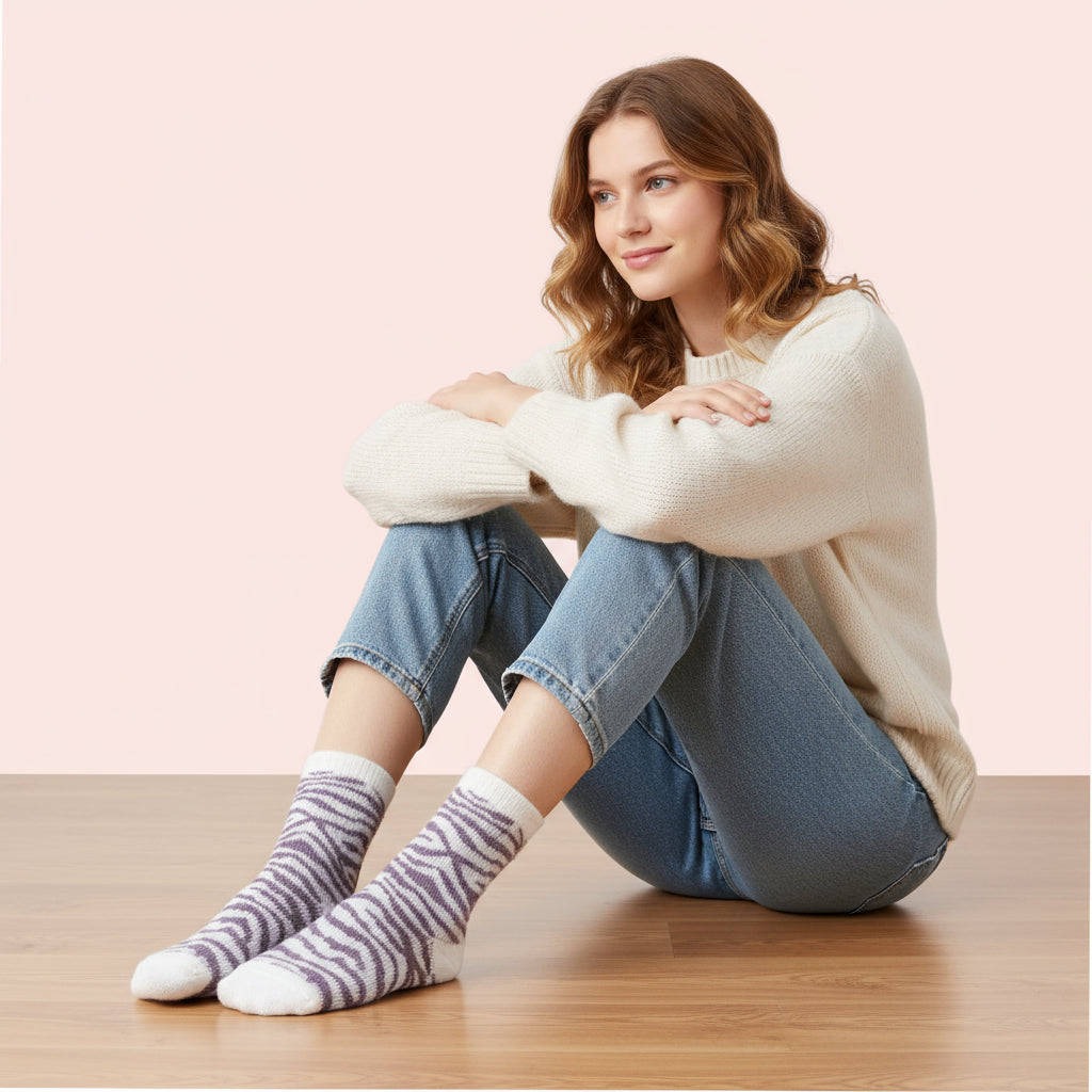 Zebra Pattern Seamless Socks